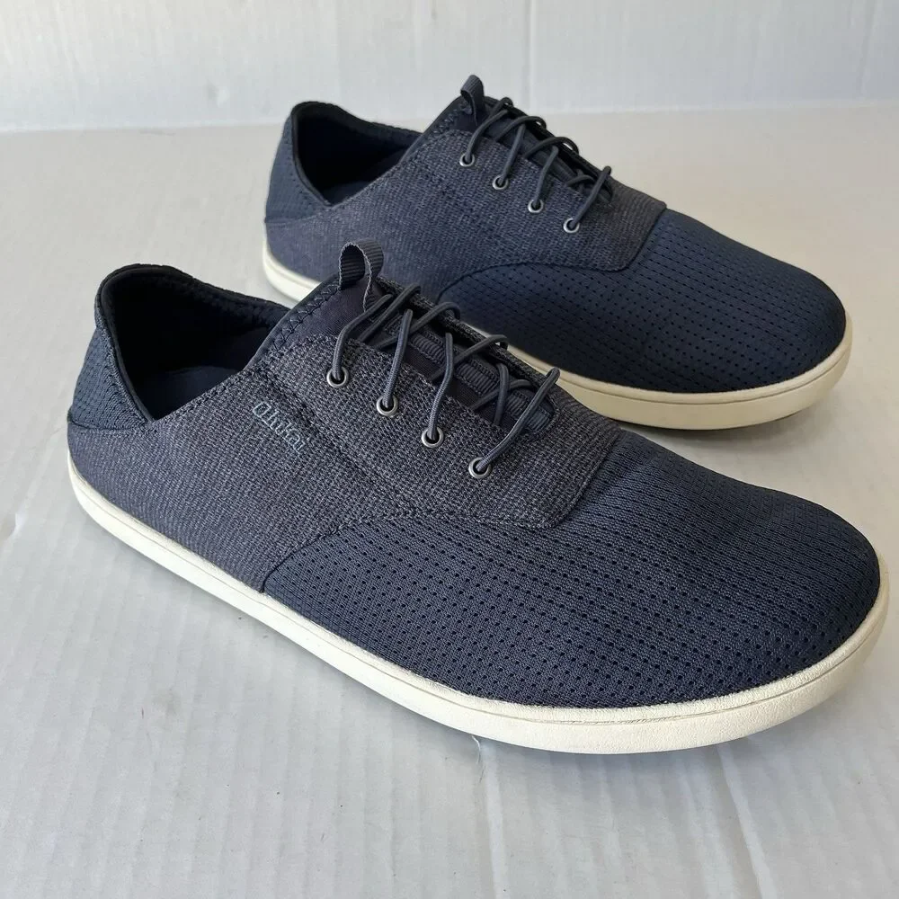 OluKai Nohea Moku Boat Shoes Mens Sz 11 Slip On Breathable Mesh Barefoot Comfort